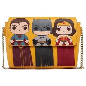 Loungefly Funko Pop DC Heroes Fringe Crossbody Purse